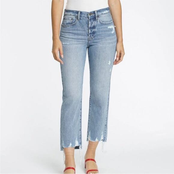 PISTOLA Charlie Straight Jean in Ruthless Size 27 Button Fly Distressed Blue - Picture 1 of 13